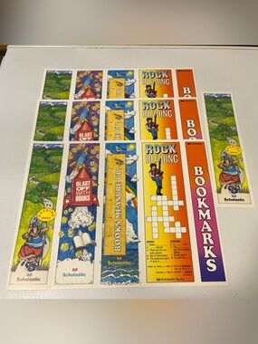 Vintage Scholastic Book Marks Pack of Three Sheets Plus One (School Supplies)